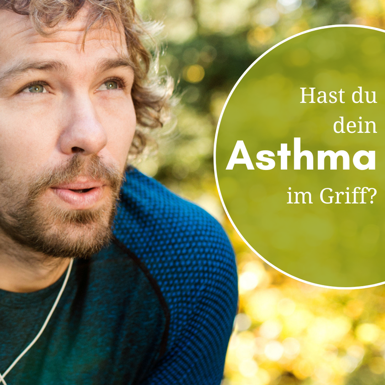 Mann mit Asthma ist nach dem Sport ausser Atem