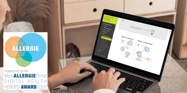 Person macht e-learning zum Thema Allergien