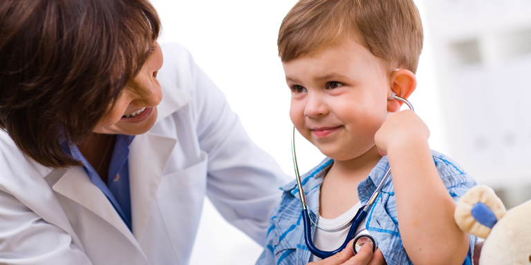 Toddler at the paediatrician.