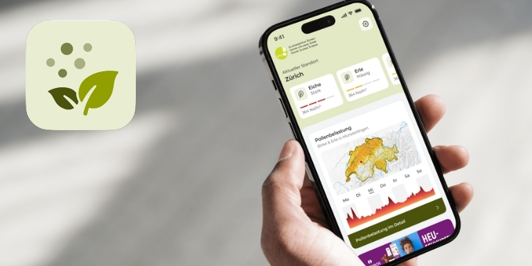 One person is using the aha! Pollen app