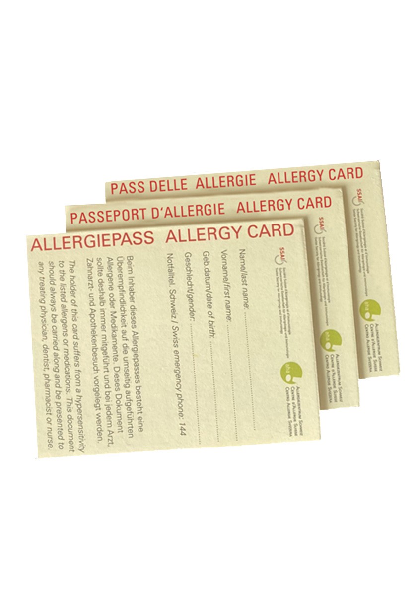 Passaporto delle allergie (10 es.)