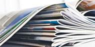 Eine Stapel Zeitschriften